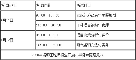 2020年济南咨询工程师考试时间已经确定