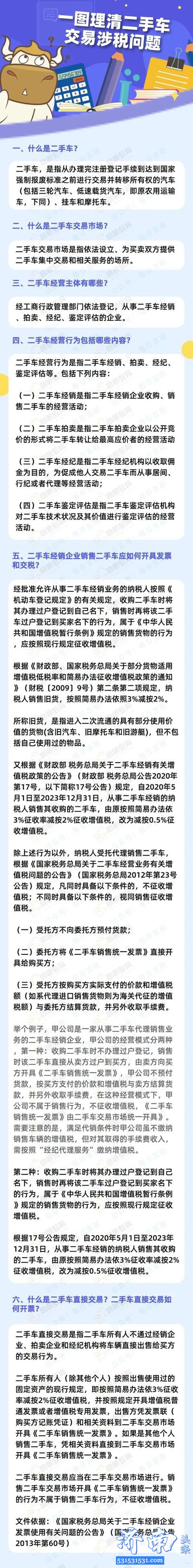 税务总局发布有关增值税政策新公告二手车经销有关增值税政策5月1日起执行