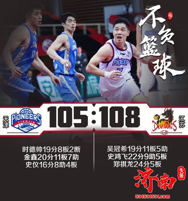 CBA联赛：江苏108-105赢天津 郑祺龙+史鸿飞一共得46分