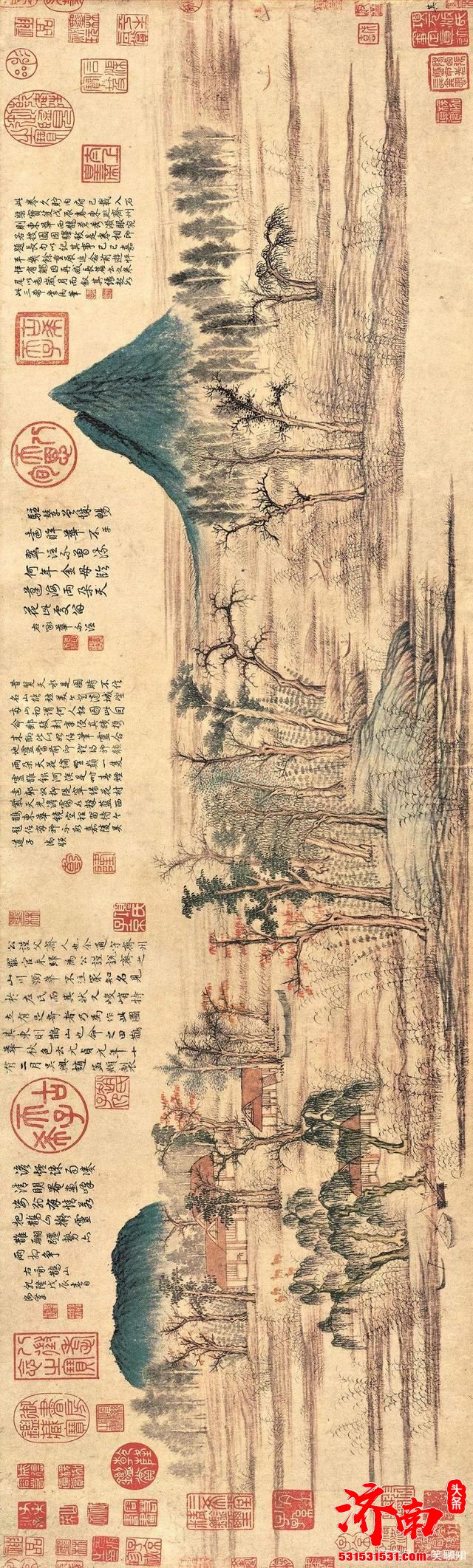 济南鹊山与华不注山，赵孟一画，就成了千古名作