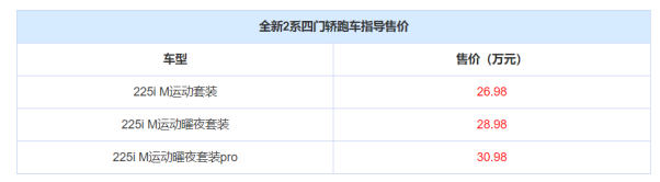 宝马2系轿跑上市 配无边框车门 售价26.98起